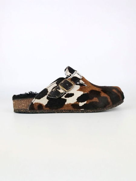 카우 프린트 클로그 뮬_DOT BROWN(3cm)