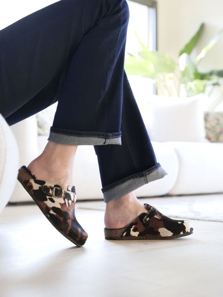 카우 프린트 클로그 뮬_DOT BROWN(3cm)